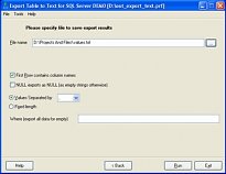 Export Table to Text for MS SQL Server