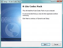K-Lite Codec Pack Full - inštalácia