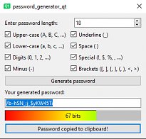 Qt Password Generator